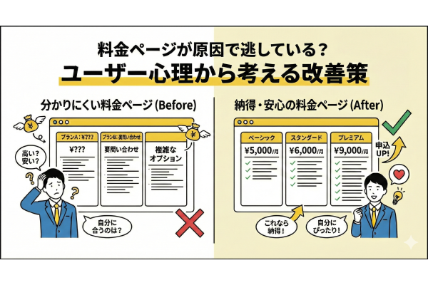 料金ページが原因で逃している？ユーザー心理から考える改善策