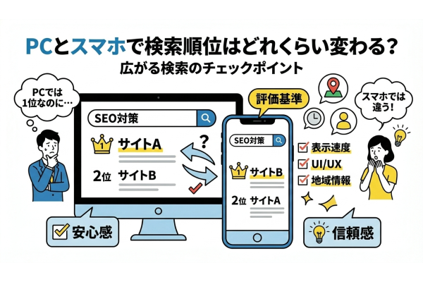 PCとスマホの検索順位は変わる？差が出る5つの原因と改善チェック
